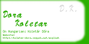 dora koletar business card