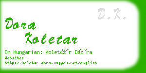 dora koletar business card